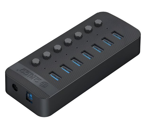 Orico 7x USB-A 3.0 z włącznikami - czarny - 1343441 - zdjęcie 3